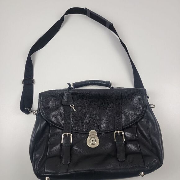 Wilson's Leather Messenger Bag Crossbody Black Laptop carrier